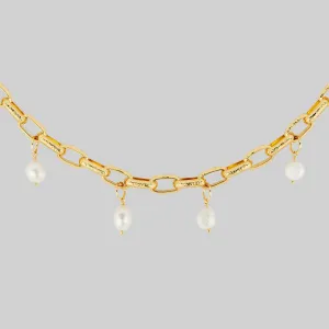 SOVEREIGN. Ornate Link Pearl Collar - Gold