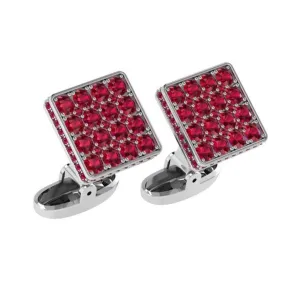 Square Cufflinks with Rubies