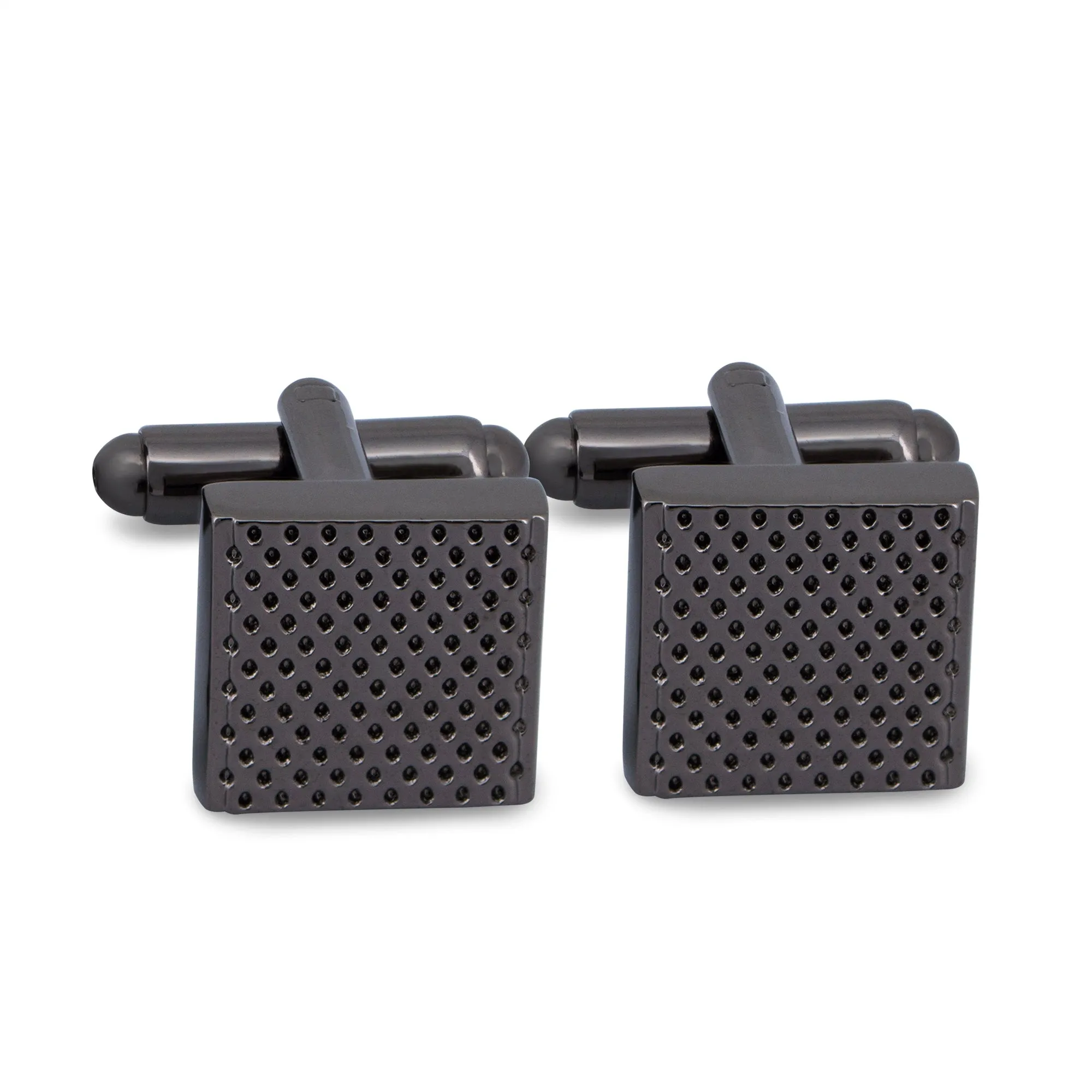 Square Gunmetal Cufflinks with Micro-dots M