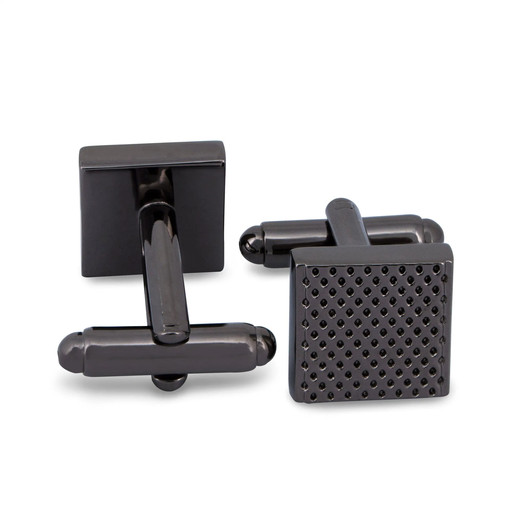 Square Gunmetal Cufflinks with Micro-dots M