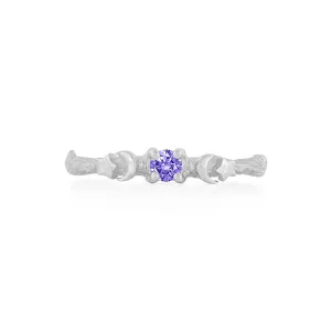 Sun, Moon & Stars Tanzanite Ring - 14k White Gold