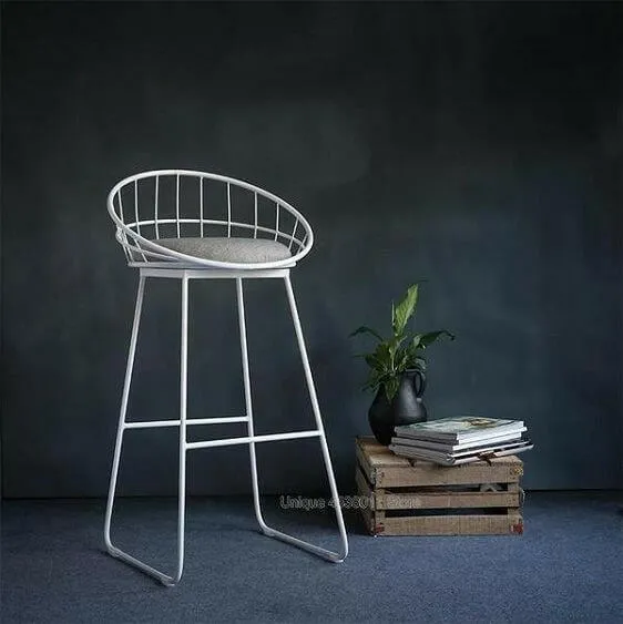 Thierry - Iron Hollow Out Frame Bar Stool