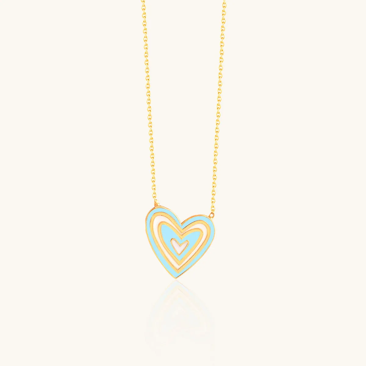 Two Colors Heart Enamel Necklace