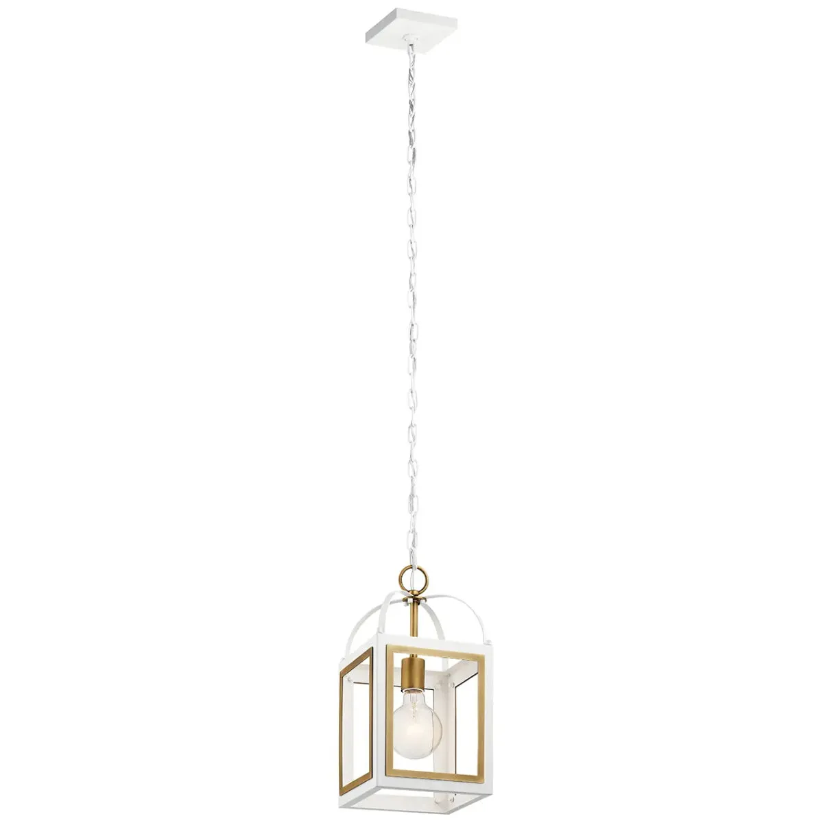 Vath 16" 1-Light Pendant Light, White and Brass Finish