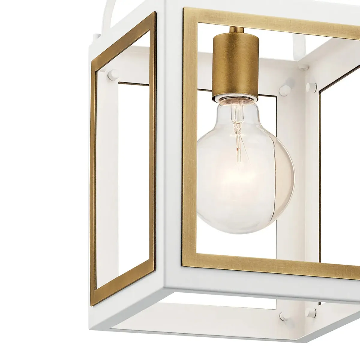 Vath 16" 1-Light Pendant Light, White and Brass Finish