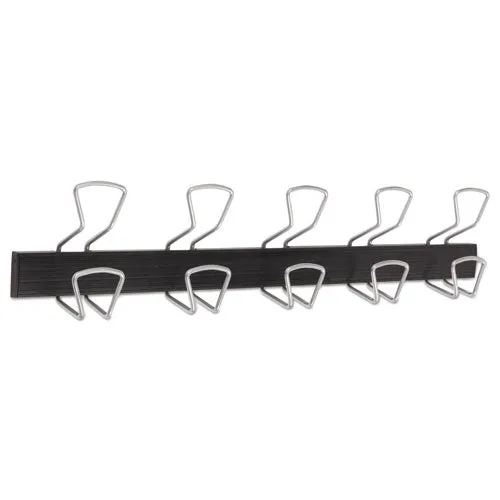 Wall-mount Coat Hooks, 29.92 X 2.95 X 6.45, Metal, Silver, 22 Lb Capacity