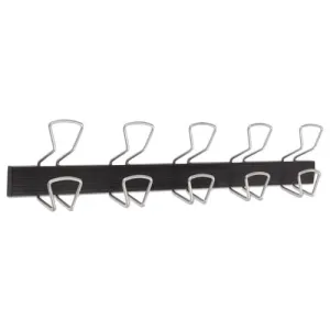 Wall-mount Coat Hooks, 29.92 X 2.95 X 6.45, Metal, Silver, 22 Lb Capacity