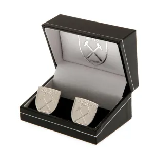 West Ham United FC Silver Plated Formed Cufflinks