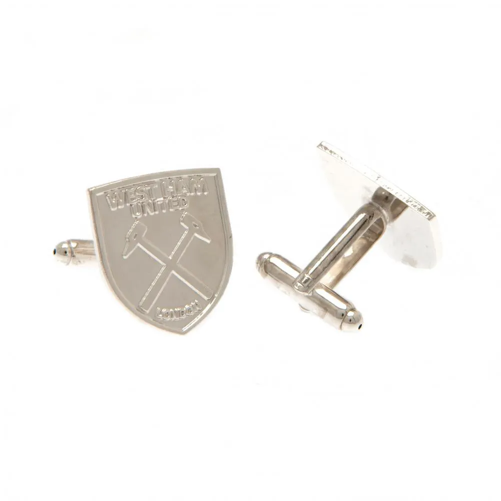 West Ham United FC Silver Plated Formed Cufflinks