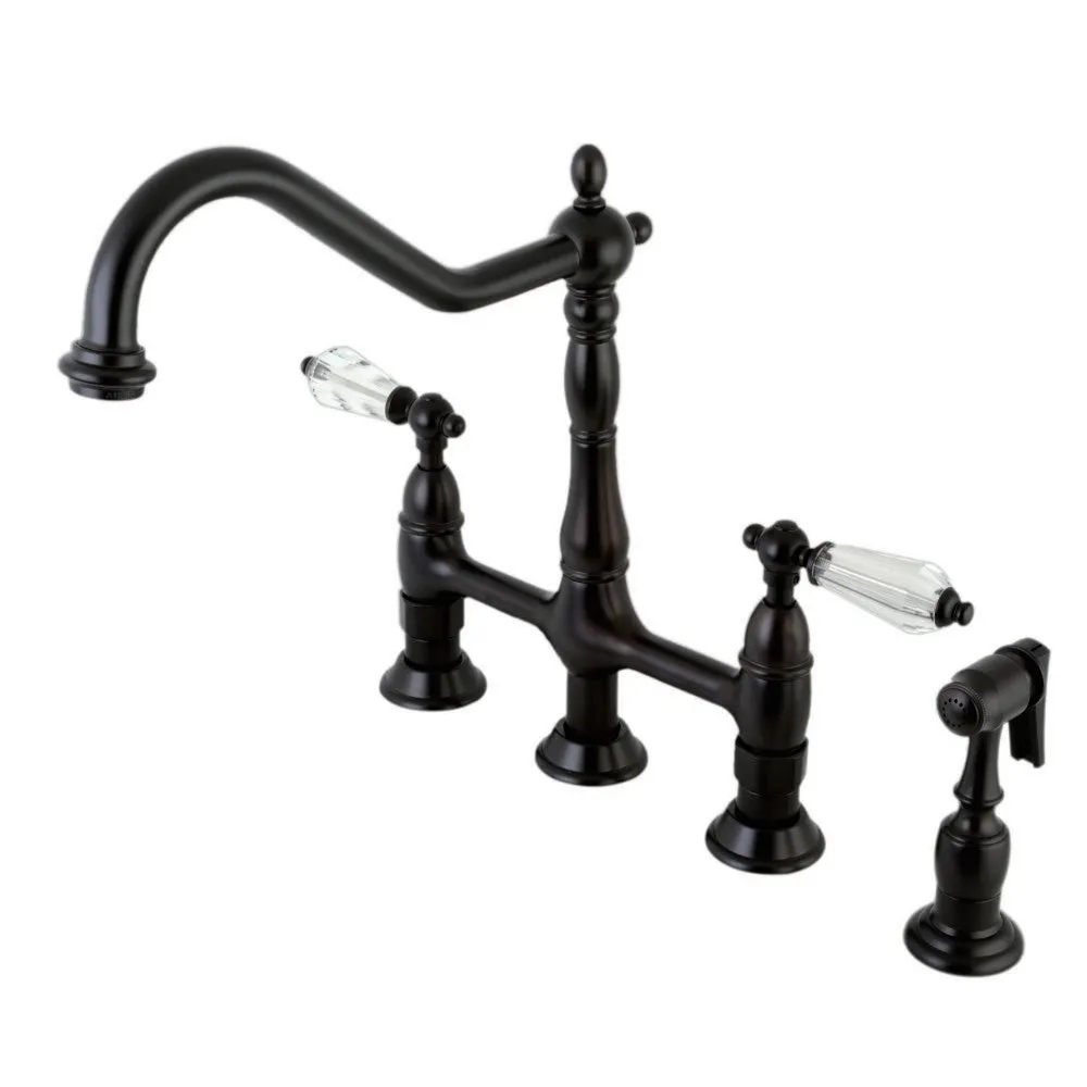 Wilshire Bridge Kitchen Faucet with Brass Sprayer