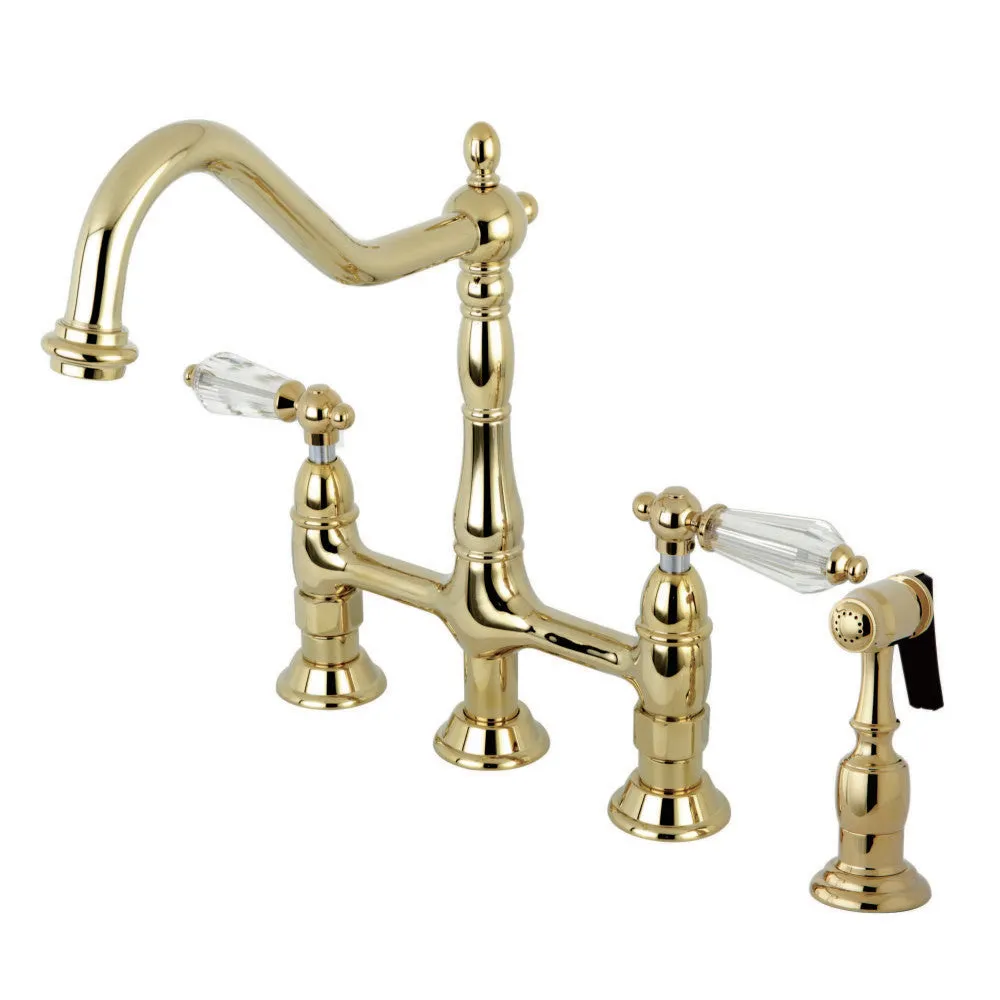 Wilshire Bridge Kitchen Faucet with Brass Sprayer