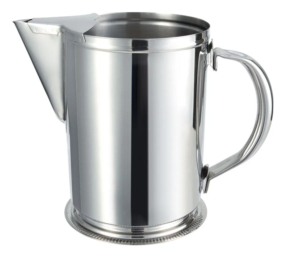 Winco WPG-64 Stainless Steel Water Pitcher with Ice Guard for Effortless Serving | Denson CFE