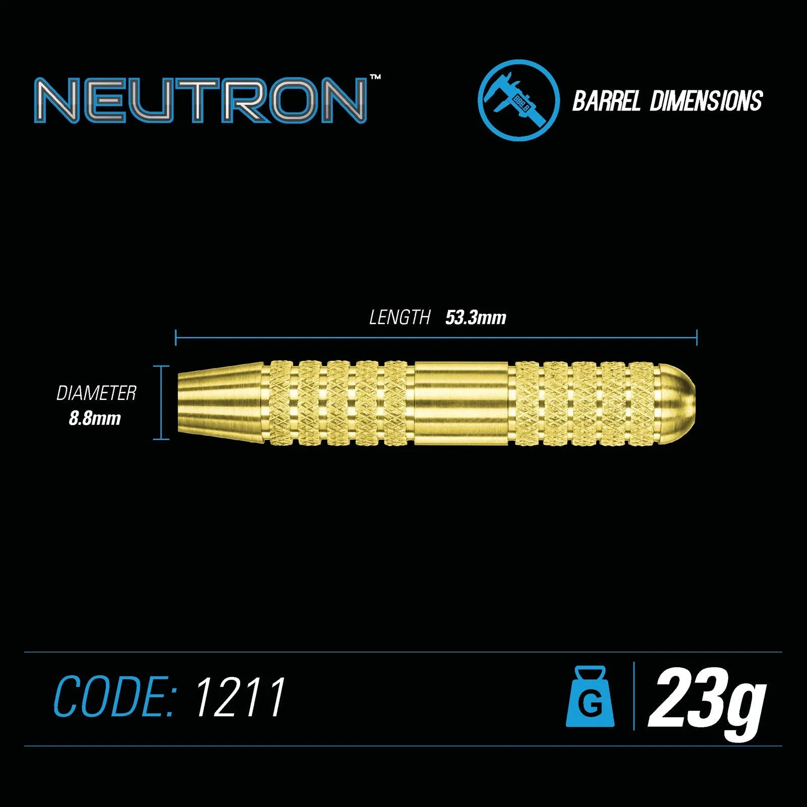 Winmau Neutron Brass 23G Darts